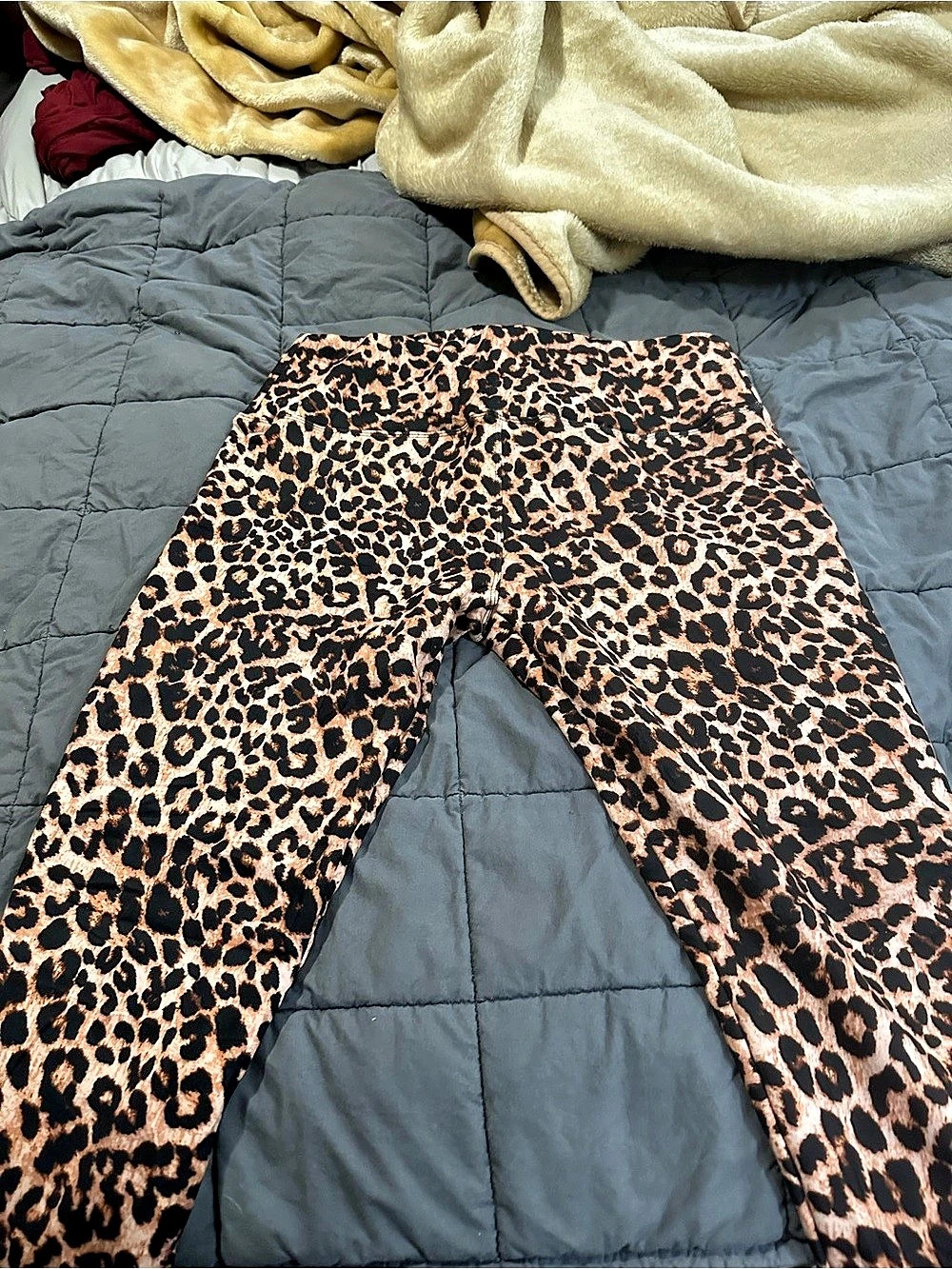 Women’s Leopard Print Fleece-Lined Leggings – Size 3XL